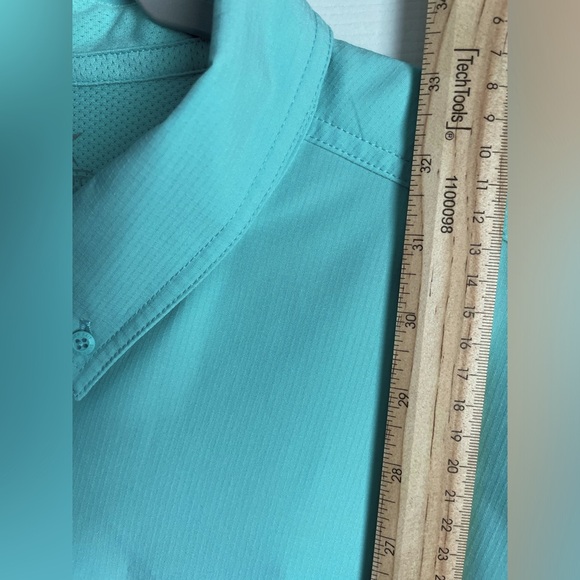 Silver Bait Performance fishing Shirt Men 4X Aqua Blue Polyester Short Casual - Picture 9 of 9
